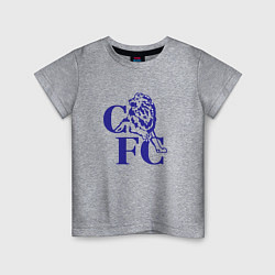 Футболка хлопковая детская Chelsea Челси Ретро логотип, цвет: меланж