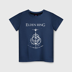 Футболка хлопковая детская Elden ring лого, цвет: тёмно-синий