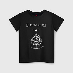 Футболка хлопковая детская Elden ring лого, цвет: черный