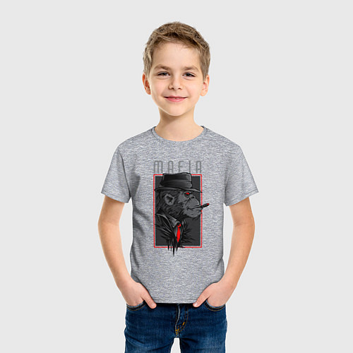 Детская футболка Обезьяна мафиози / Меланж – фото 3