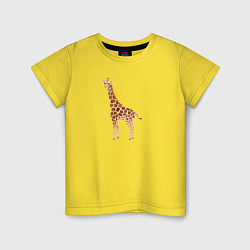 Футболка хлопковая детская Любопытный жираф, цвет: желтый