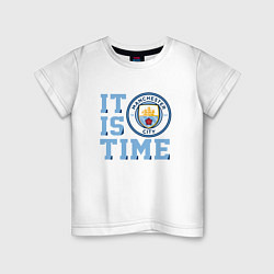 Футболка хлопковая детская It is Manchester City Time, цвет: белый