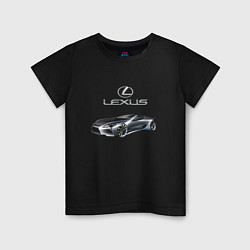 Футболка хлопковая детская Lexus Motorsport, цвет: черный