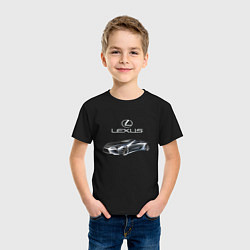 Футболка хлопковая детская Lexus Motorsport, цвет: черный — фото 2