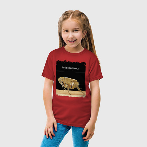 Детская футболка Микрокосмос Блоха / Красный – фото 4