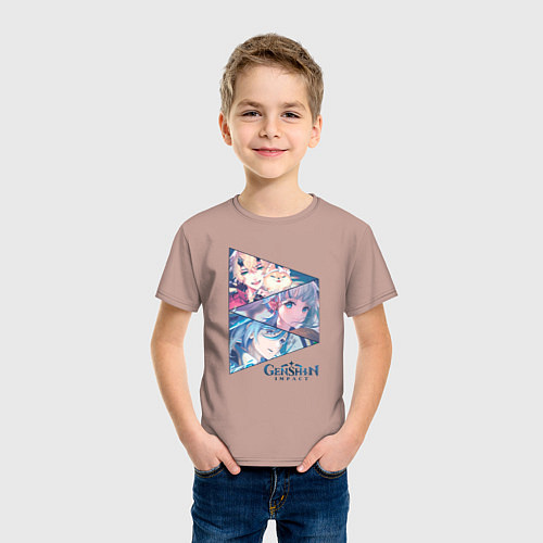 Детская футболка Тома, Аяка, Аято / Пыльно-розовый – фото 3