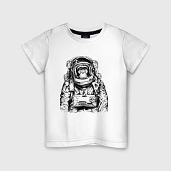 Футболка хлопковая детская Monkey Astronaut, цвет: белый