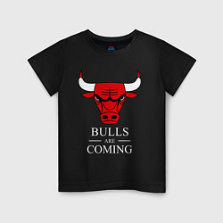 Футболка хлопковая детская Chicago Bulls are coming Чикаго Буллз, цвет: черный