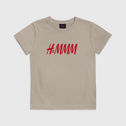 Футболка хлопковая детская H&MMM LOGO, цвет: миндальный