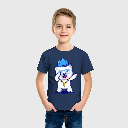 Детская футболка Cool panda Dab / Тёмно-синий – фото 3