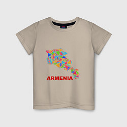 Футболка хлопковая детская Armenian Color, цвет: миндальный