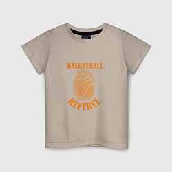 Футболка хлопковая детская Баскетбольный судья, цвет: миндальный