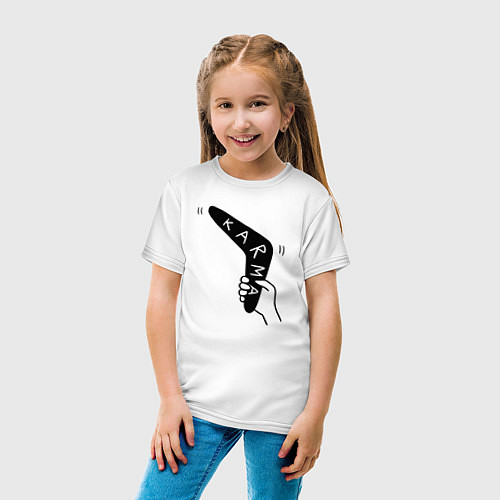 Детская футболка Karma - boomerang / Белый – фото 4