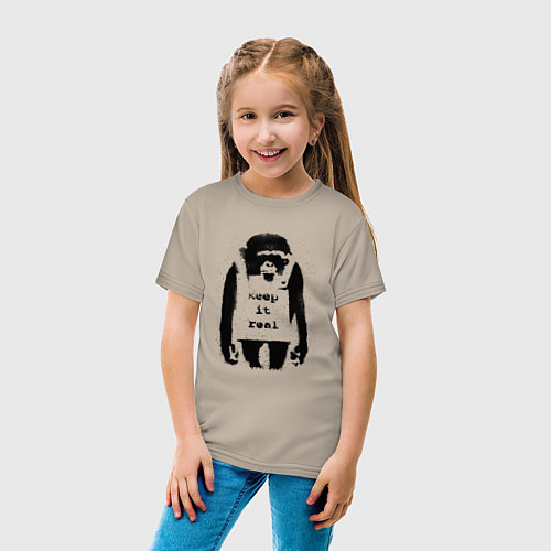 Детская футболка Оставайся Собой Бэнкси Banksy / Миндальный – фото 4