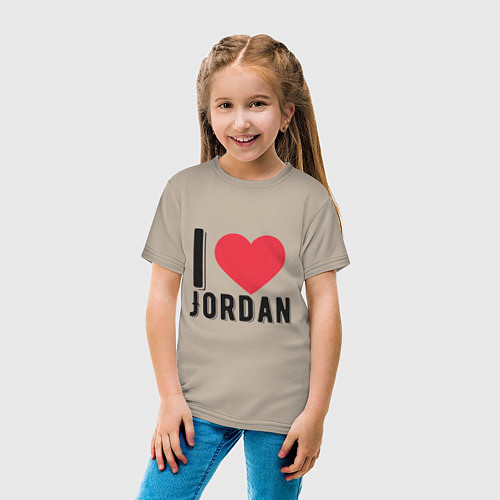 Детская футболка I Love Jordan / Миндальный – фото 4