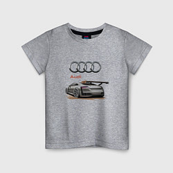 Футболка хлопковая детская Audi Racing team, цвет: меланж