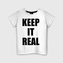 Футболка хлопковая детская Keep it real, цвет: белый