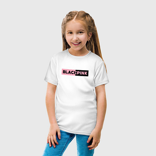 Детская футболка BLACKPINK ЛОГОТИП / Белый – фото 4