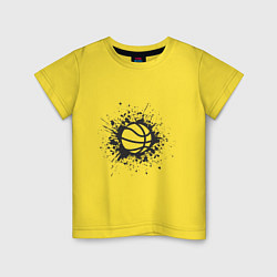 Футболка хлопковая детская Basketball Splash, цвет: желтый