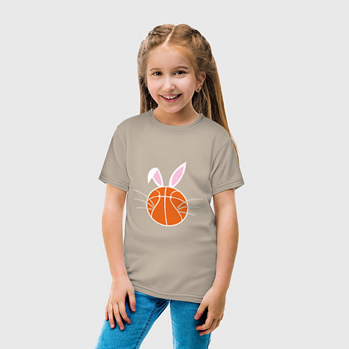 Детская футболка Basketball Bunny / Миндальный – фото 4