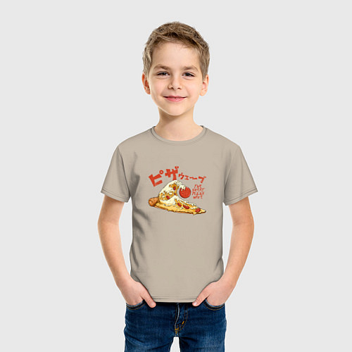 Детская футболка The Great Pizza Wave / Миндальный – фото 3