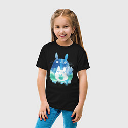 Футболка хлопковая детская Семья кроликов Акварель, цвет: черный — фото 2