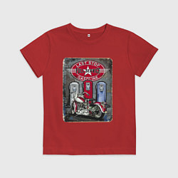 Детская футболка Мотоцикл Заправка Ретро Poster