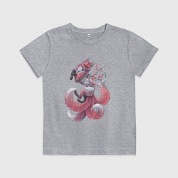 Детская футболка Кицунэ с веточкой сакуры