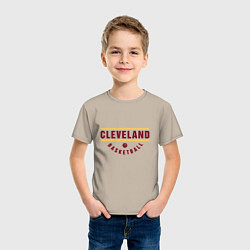 Футболка хлопковая детская Cleveland - Basketball, цвет: миндальный — фото 2