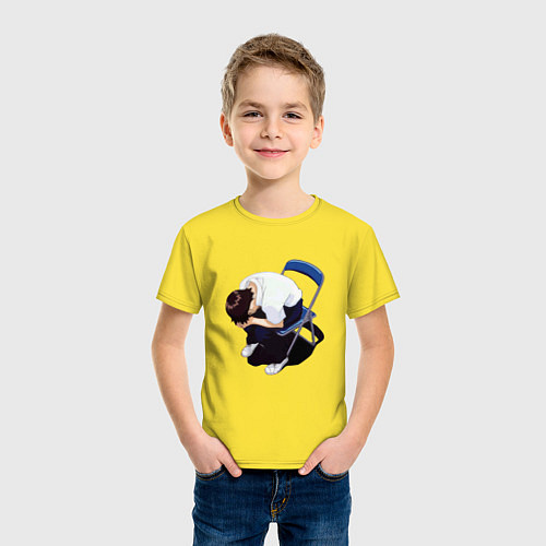 Детская футболка Синдзи Икари на стуле / Желтый – фото 3