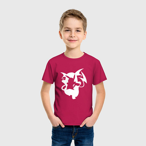 Детская футболка Эволюция Пикачу / Маджента – фото 3
