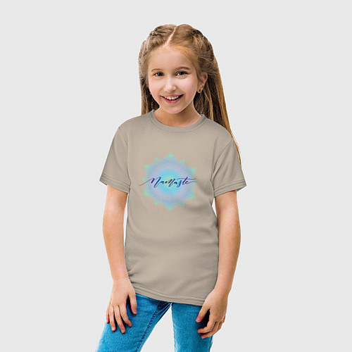 Детская футболка Namaste mandala / Миндальный – фото 4