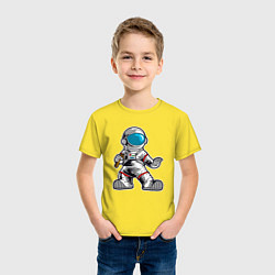Футболка хлопковая детская Космонавт - каратист, цвет: желтый — фото 2