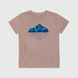 Футболка хлопковая детская Mountains Run, цвет: пыльно-розовый