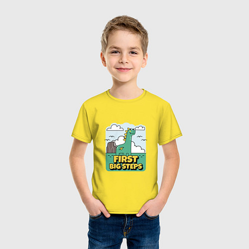 Детская футболка ДИНОЗАВР МАЛЫШ / Желтый – фото 3