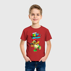 Футболка хлопковая детская Super Odyssey Hero turtle Koopa Troopa, цвет: красный — фото 2