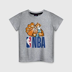 Футболка хлопковая детская NBA Tiger, цвет: меланж