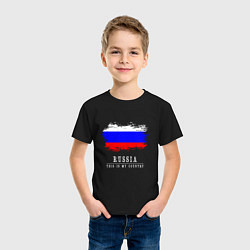 Футболка хлопковая детская Россия моя страна, цвет: черный — фото 2
