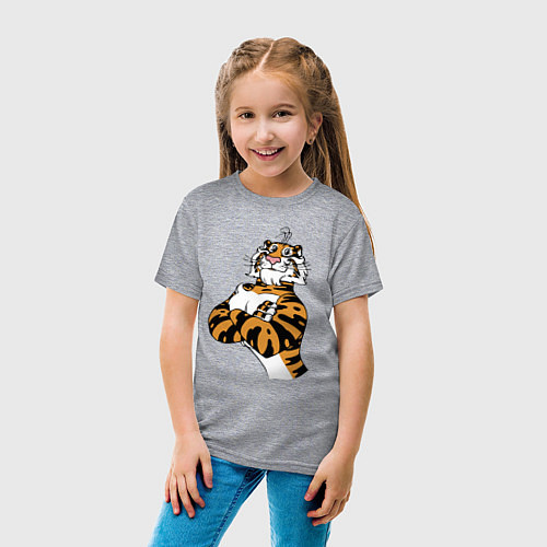 Детская футболка Cool Tiger Power Muzzle / Меланж – фото 4