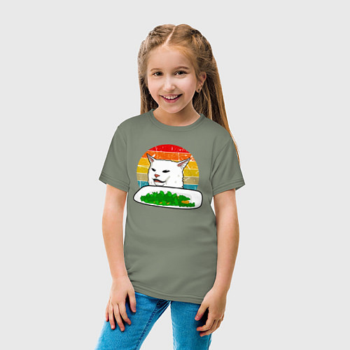 Детская футболка Кот не веган / Авокадо – фото 4