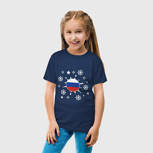 Детская футболка Russian Snow / Тёмно-синий – фото 4