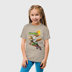 Футболка хлопковая детская Star Fox Zero Nintendo Video game, цвет: миндальный — фото 2