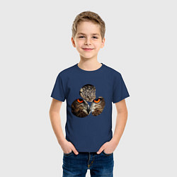 Футболка хлопковая детская Owl puzzle, цвет: тёмно-синий — фото 2