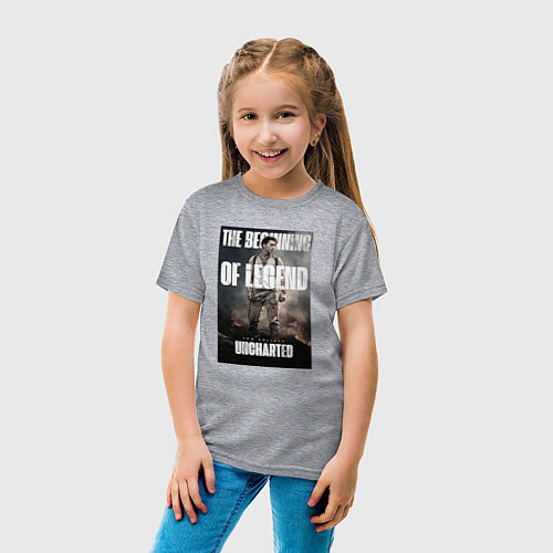 Детская футболка Uncharted The beginning of Legend / Меланж – фото 4
