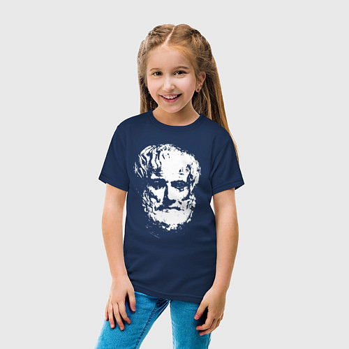 Детская футболка Аристотель портрет / Тёмно-синий – фото 4