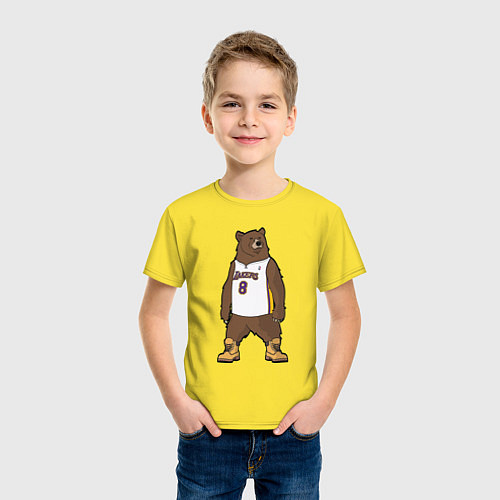 Детская футболка Баскетбольный мишка / Желтый – фото 3