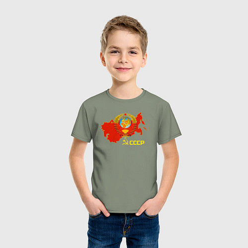 Детская футболка Герб Карта СССР / Авокадо – фото 3