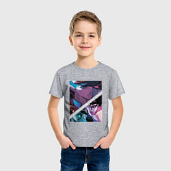Футболка хлопковая детская Джотаро Куджо из ДжоДжо, цвет: меланж — фото 2