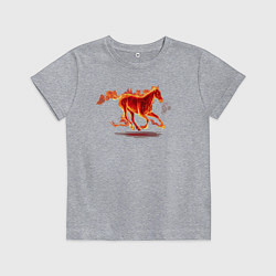 Детская футболка Fire horse огненная лошадь