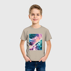 Футболка хлопковая детская Рохан Кишибе из ДжоДжо, цвет: миндальный — фото 2